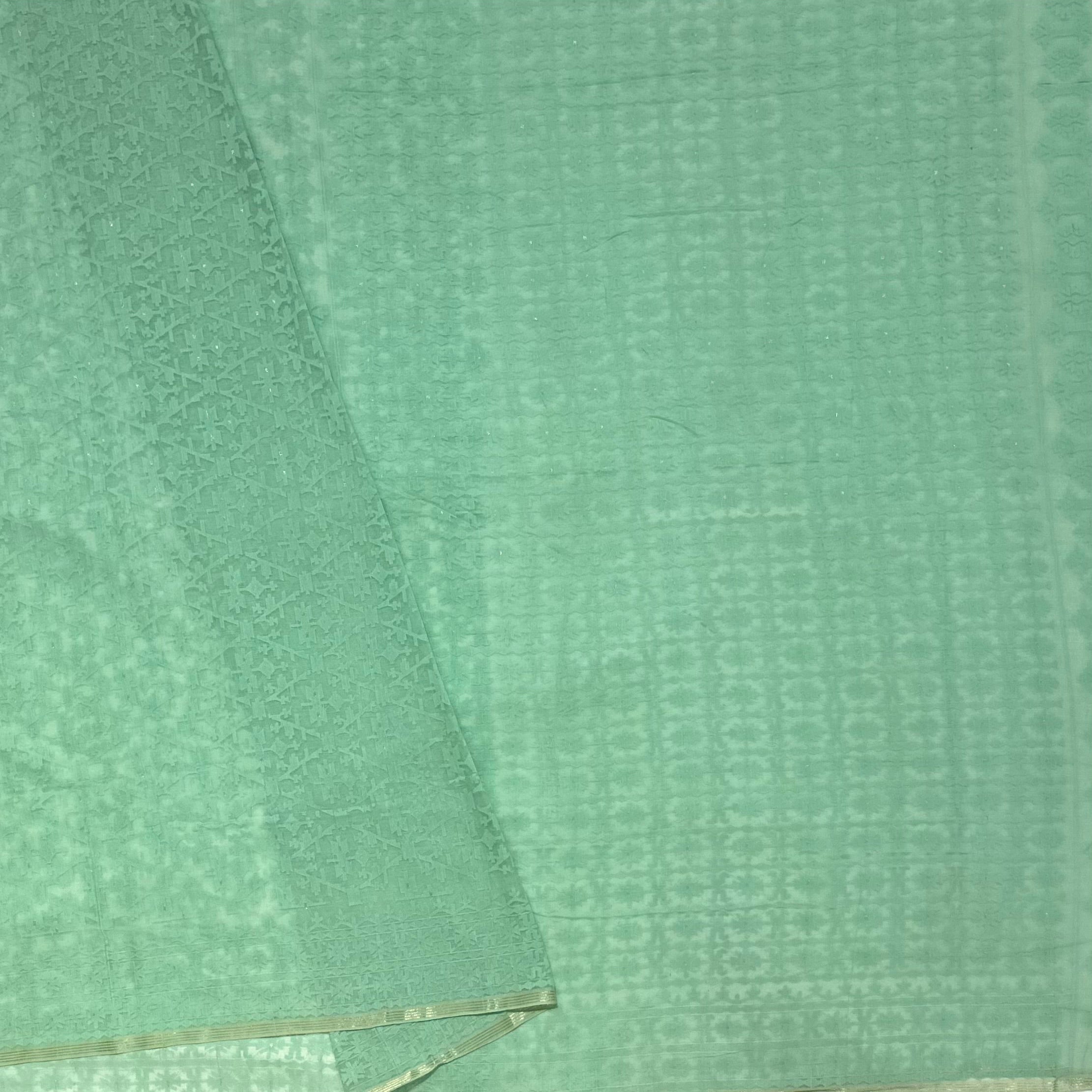 Mint/Sea Green Grand Dhakai Jamdani Saree