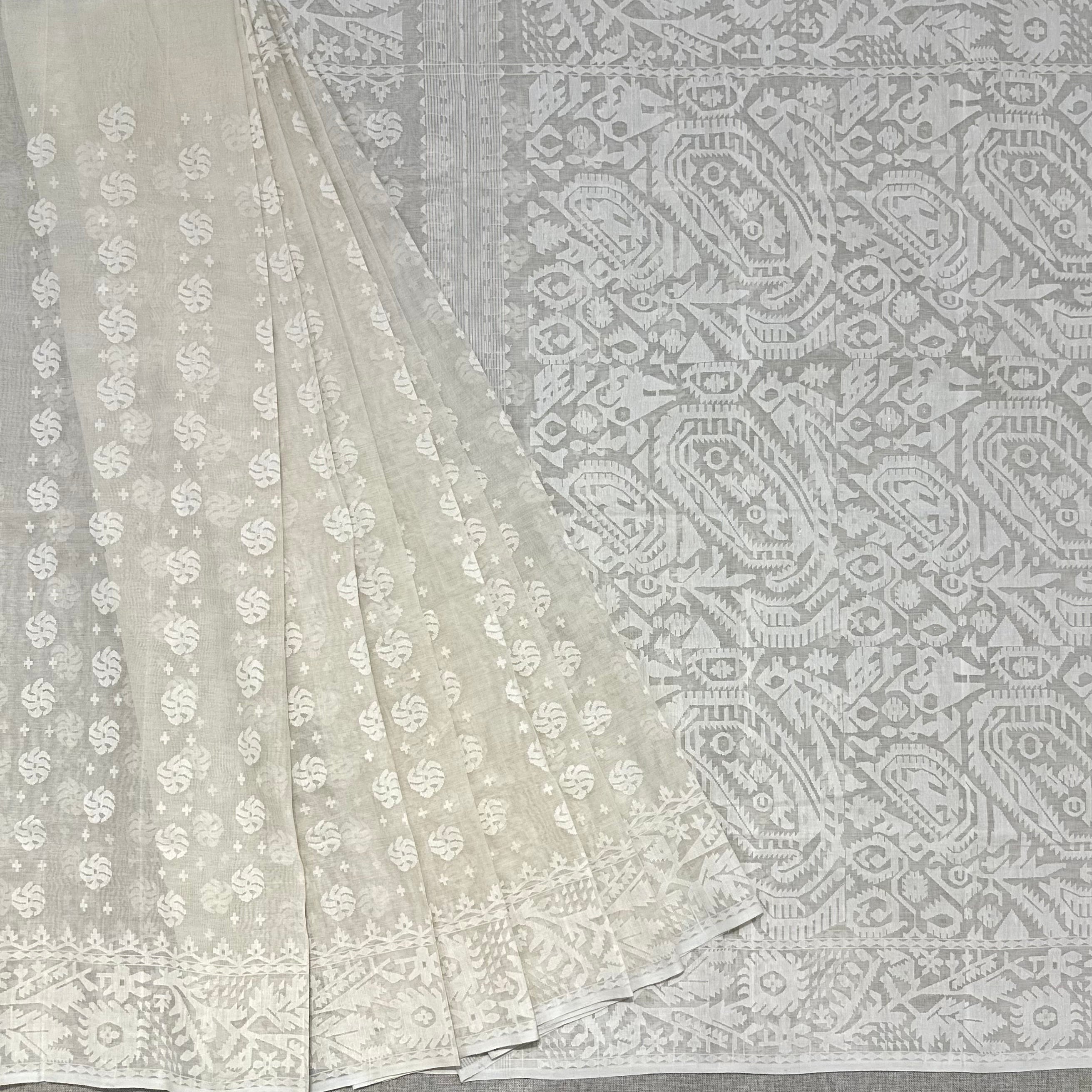 White on White Dhakai Jamdani