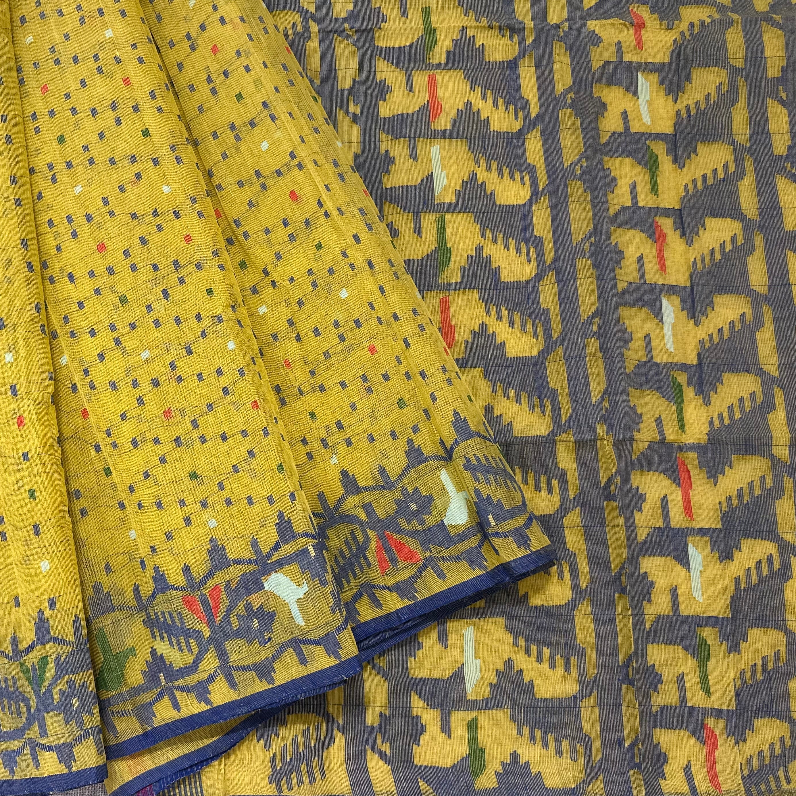 Yellow Dhakai Jamdani