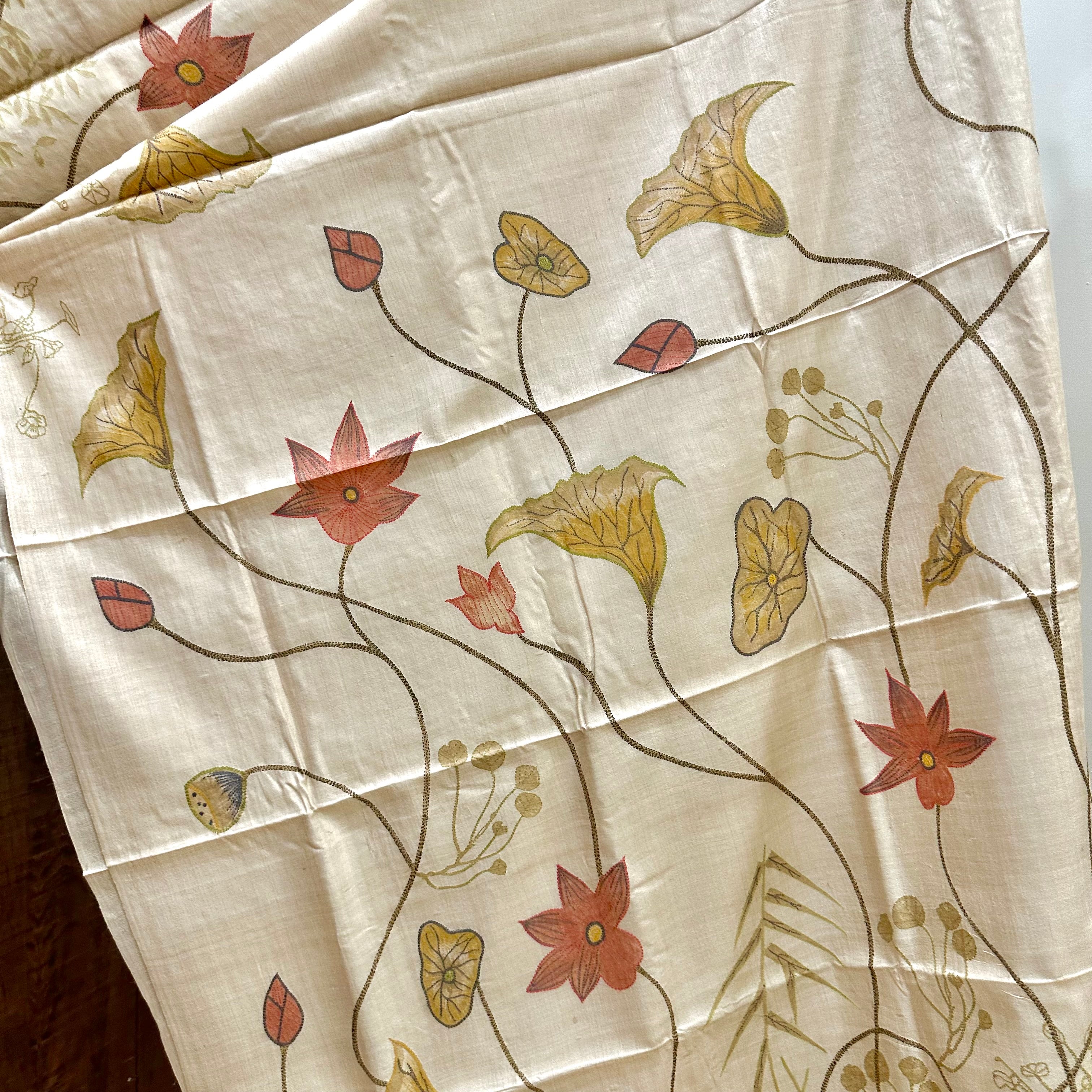 Natural Dyed Handwoven Tussar with Kantha