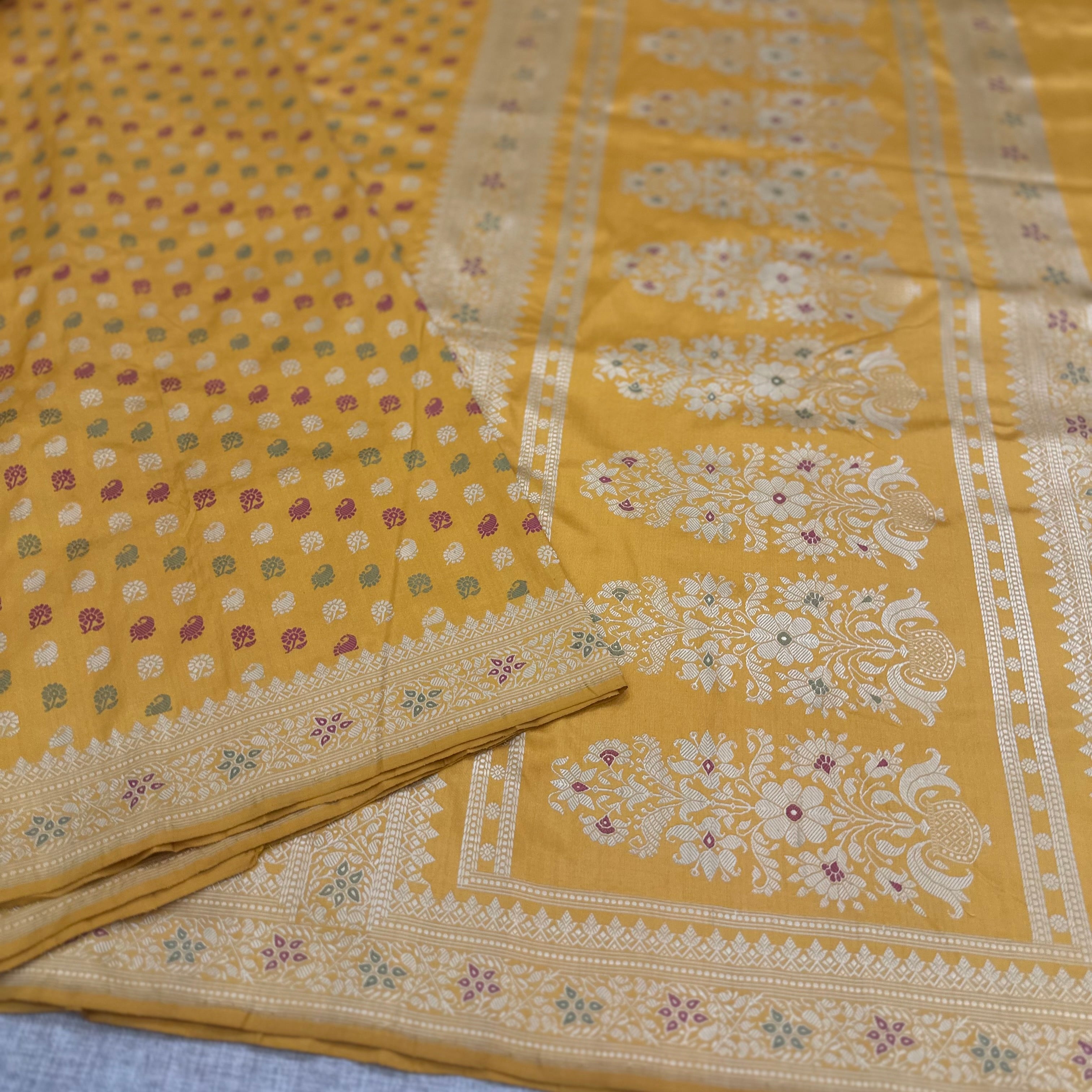 Alphonso Yellow Butidar Baluchari from Benaras