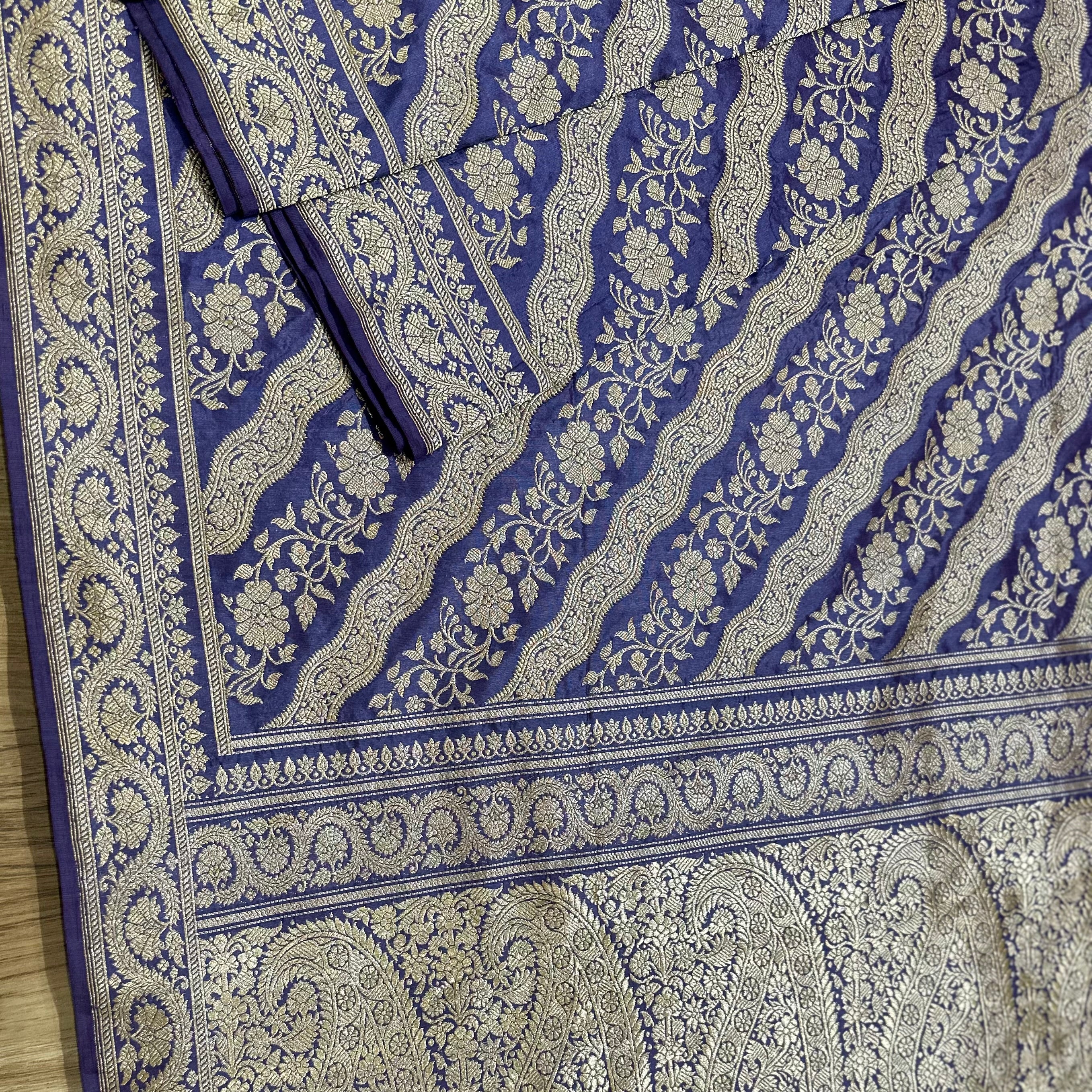 Aubergine Ada Khadwa Benarasi Saree