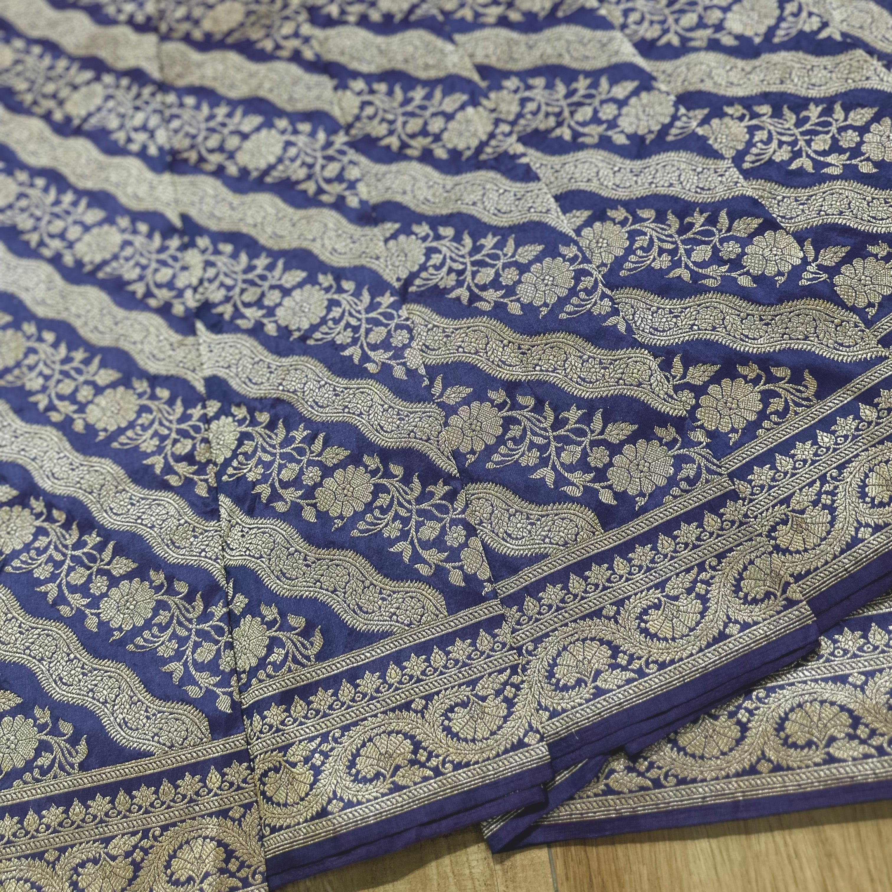 Aubergine Ada Khadwa Benarasi Saree