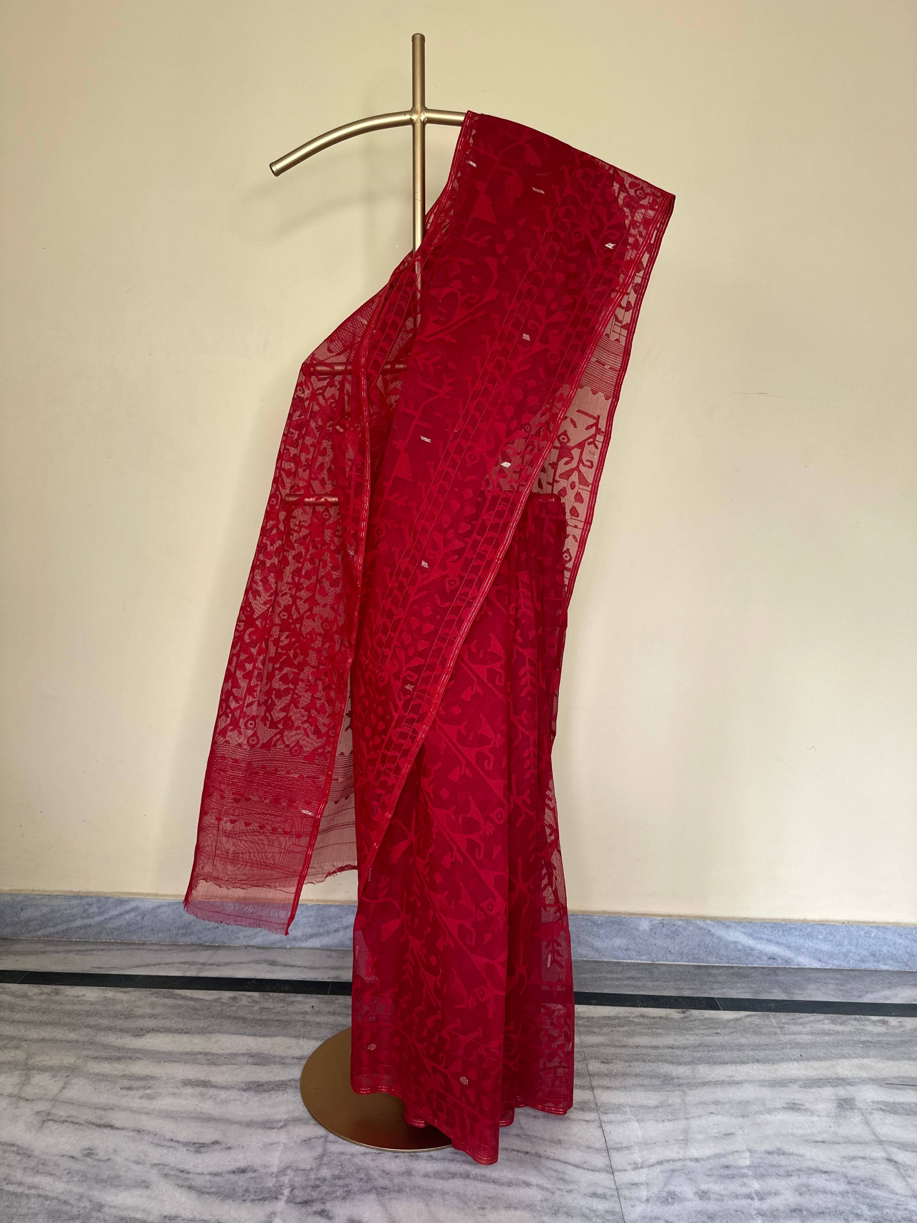 Red Dhakai Jamdani