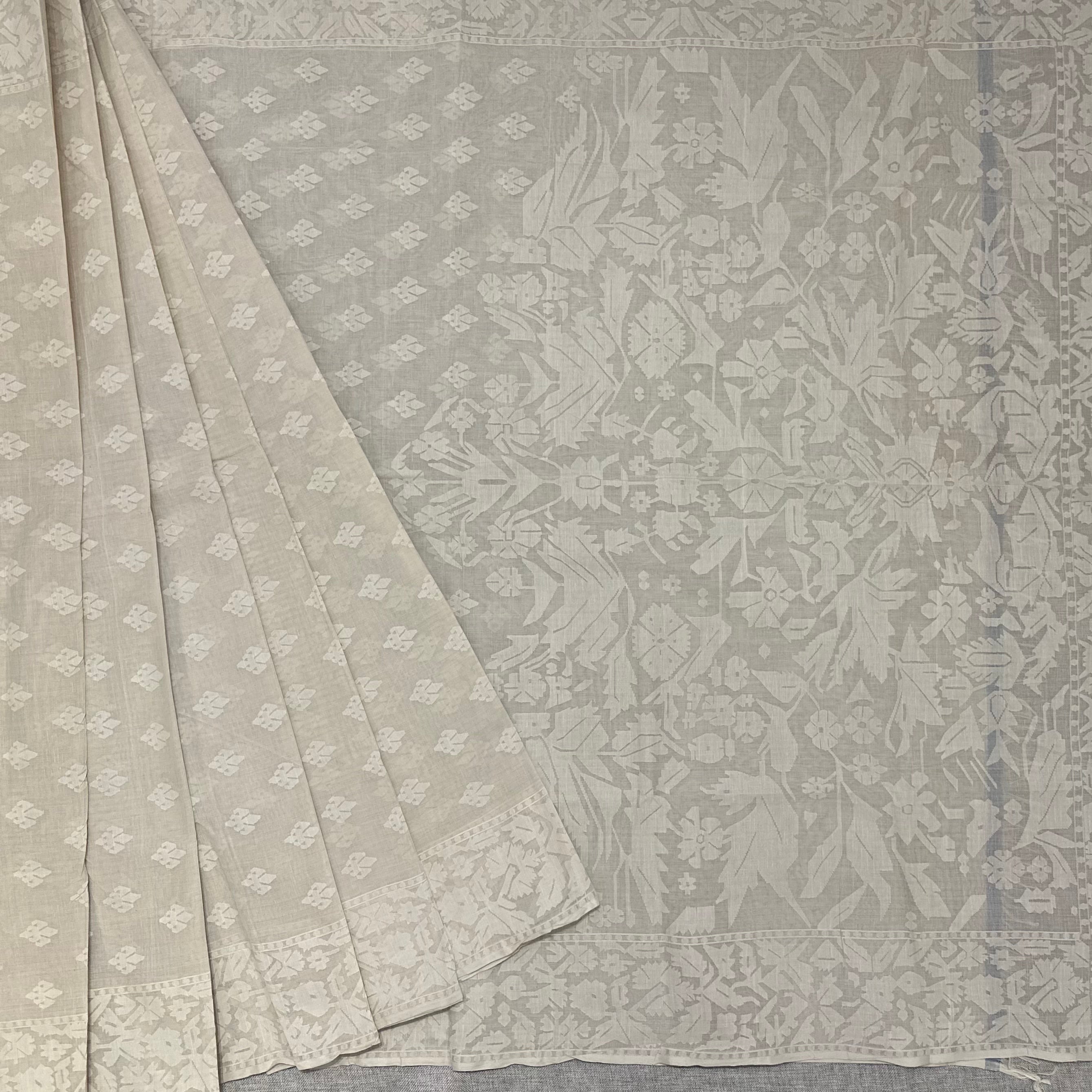 White on White Dhakai Jamdani