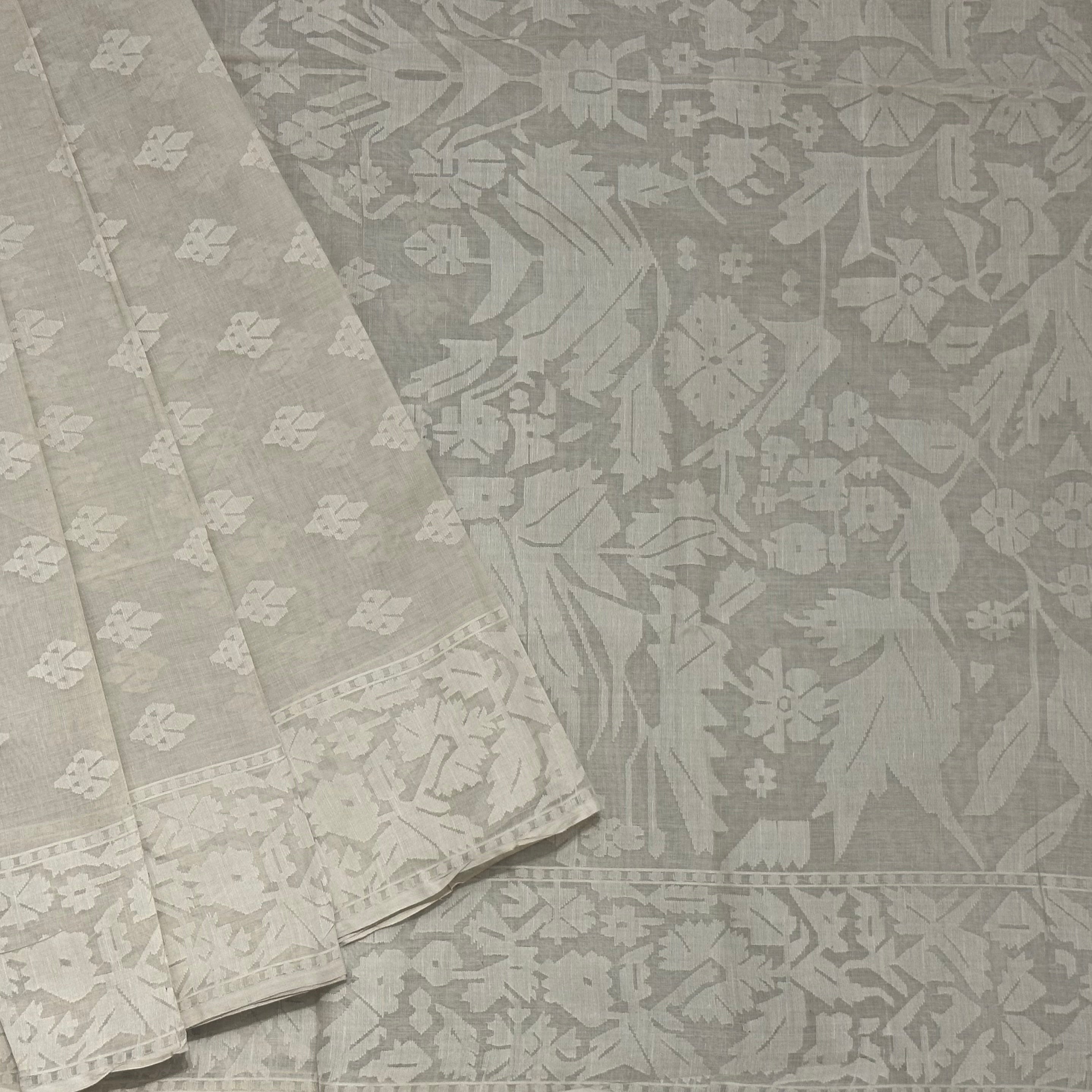 White on White Dhakai Jamdani