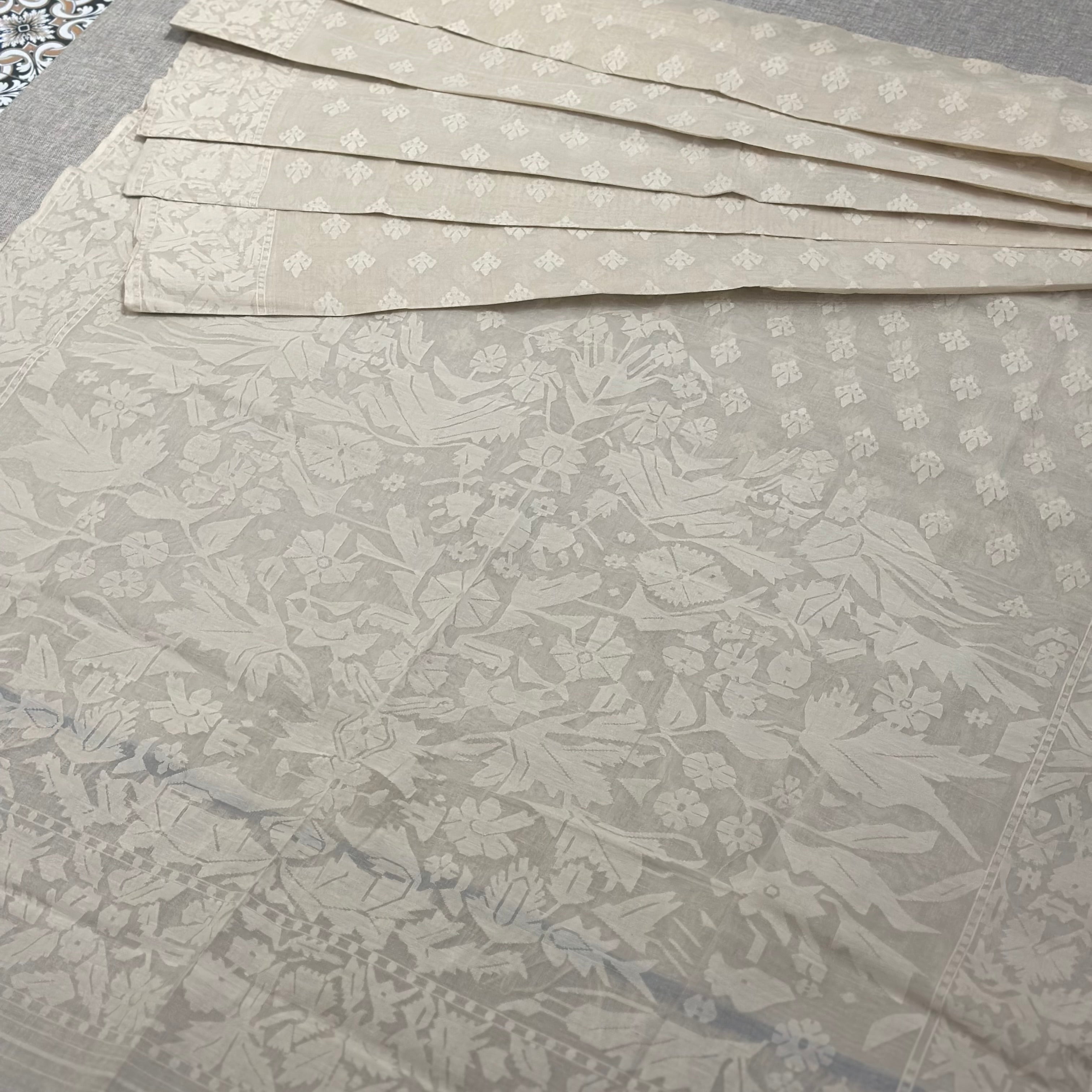 White on White Dhakai Jamdani