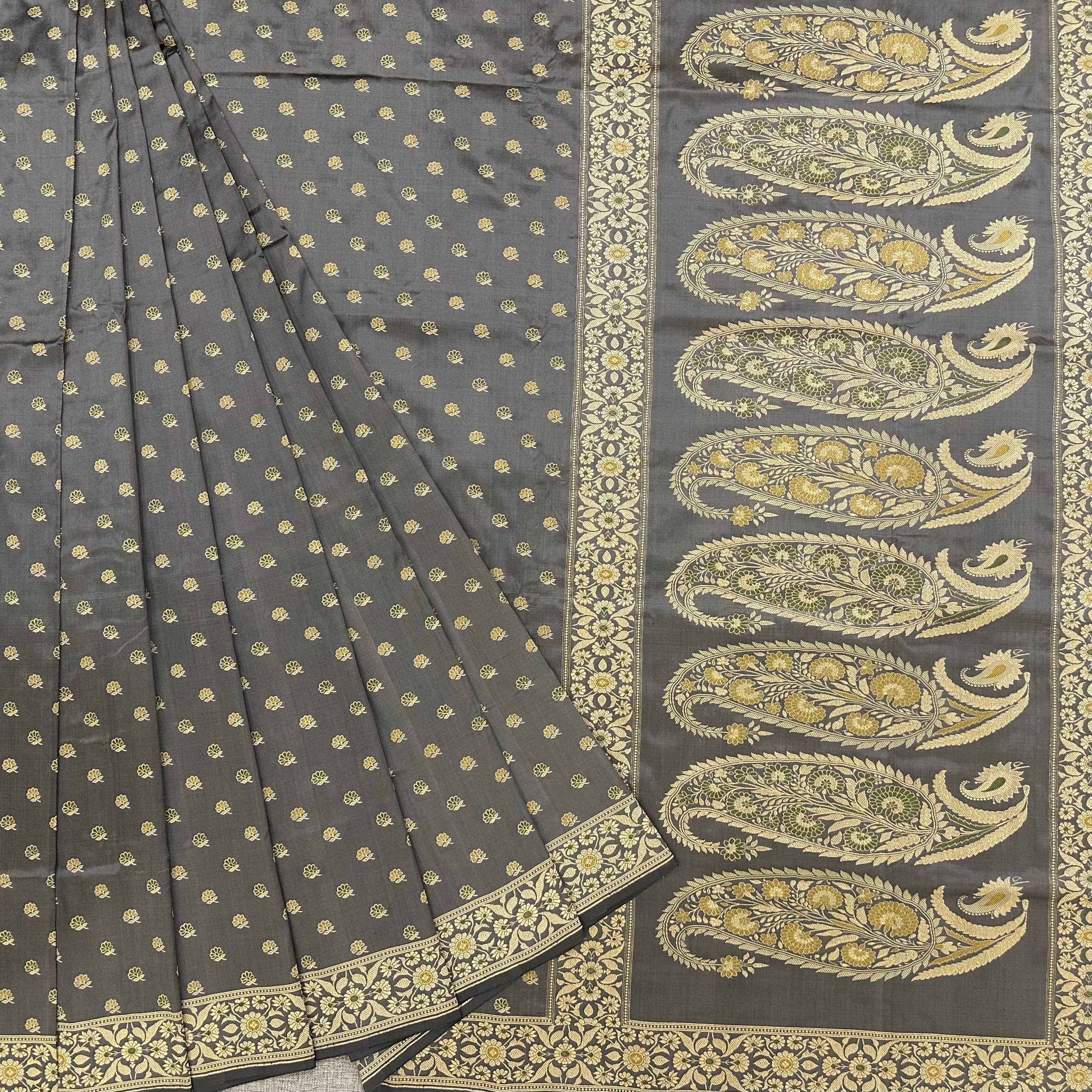 Grey Baluchari with Paisleys