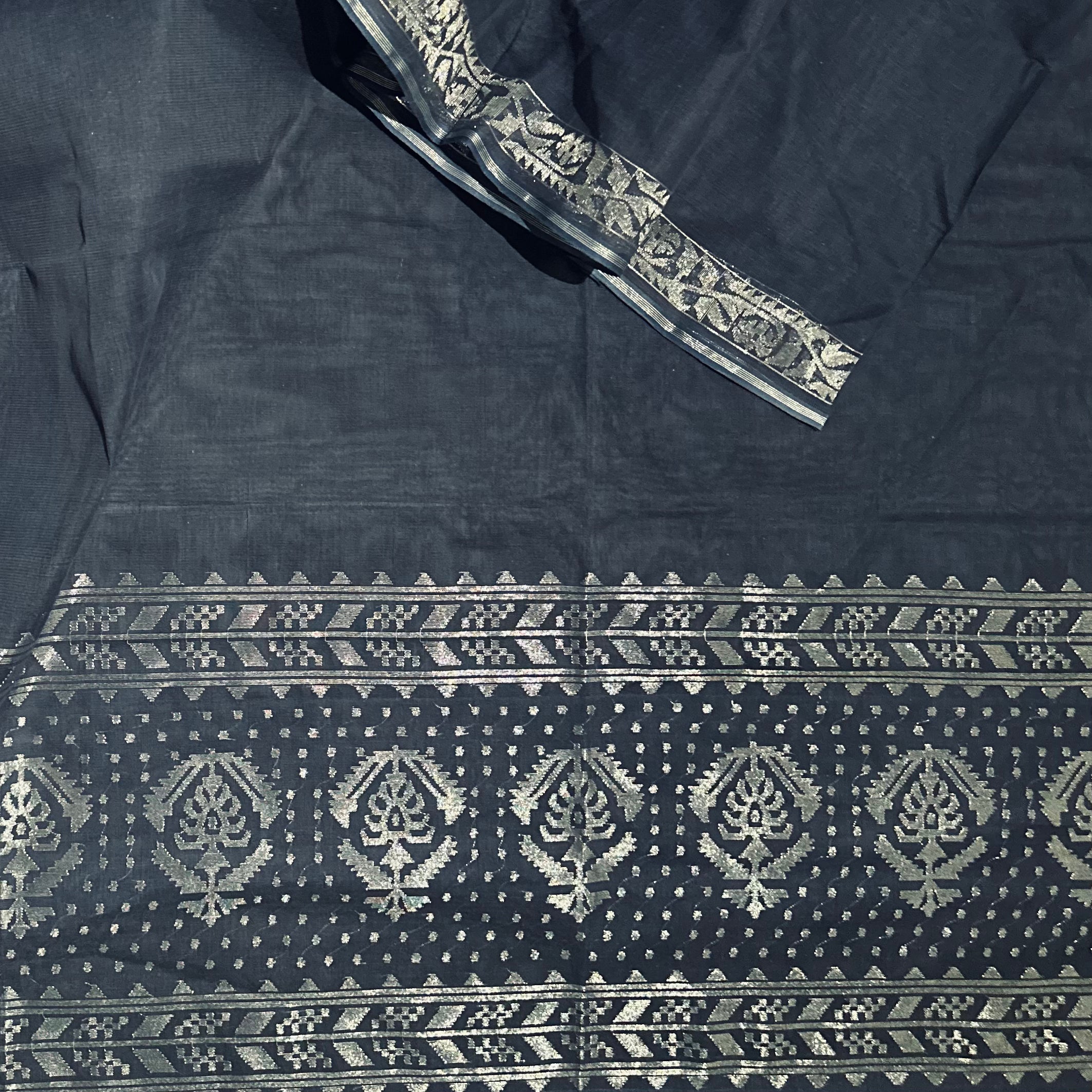 Denim Blue Dhakai Jamdani