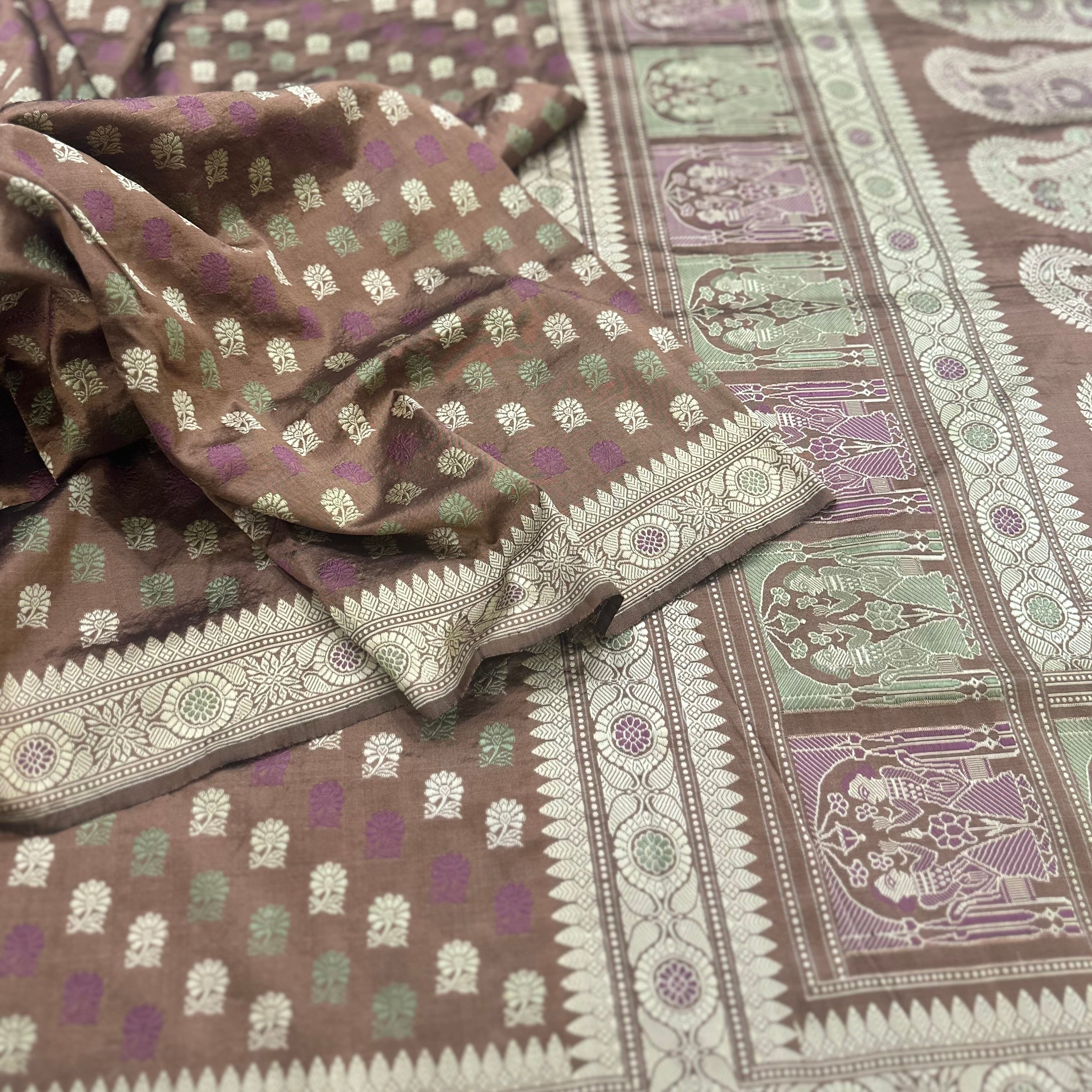 Chestnut Rose Butidar Baluchari from Benaras