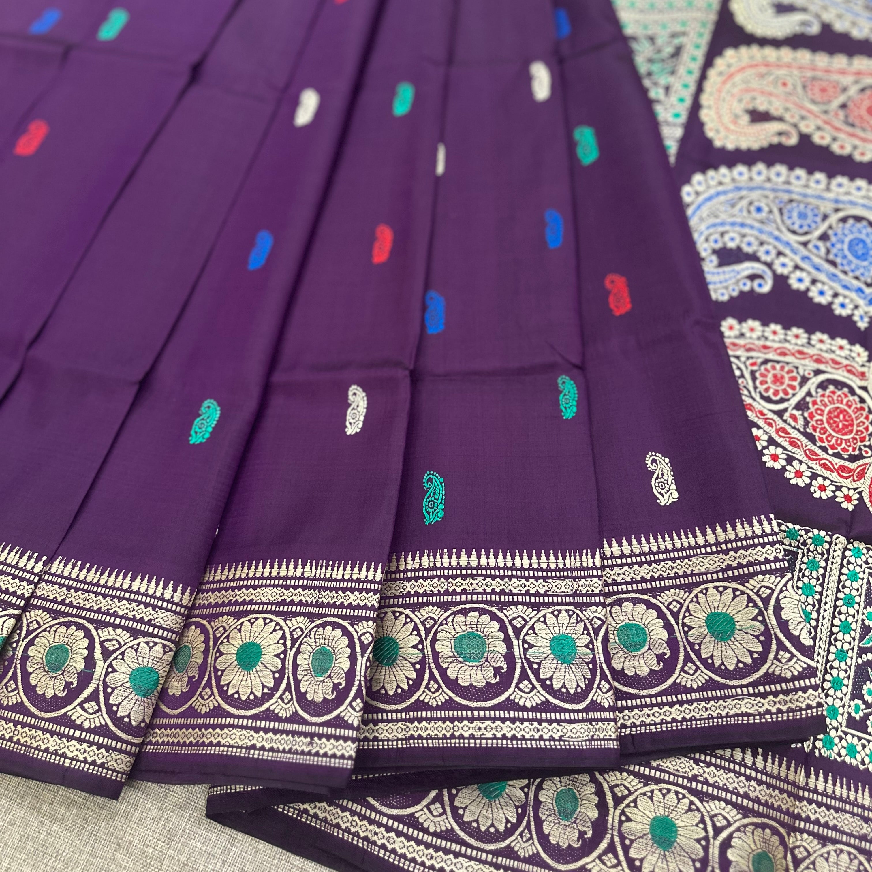 Purple  Revival Baluchari from Bengal