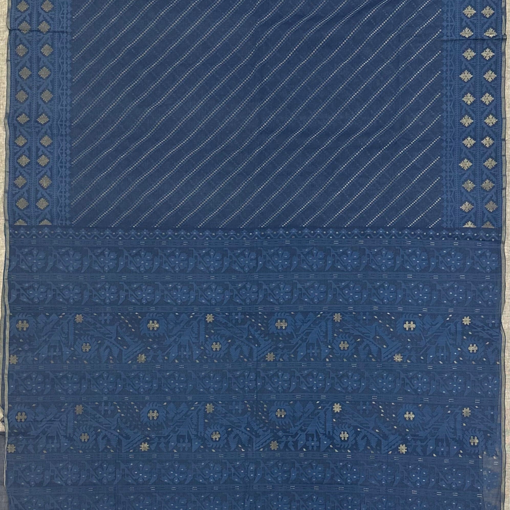 Indigo Ada Handspun 200 Count Dhakai Jamdani