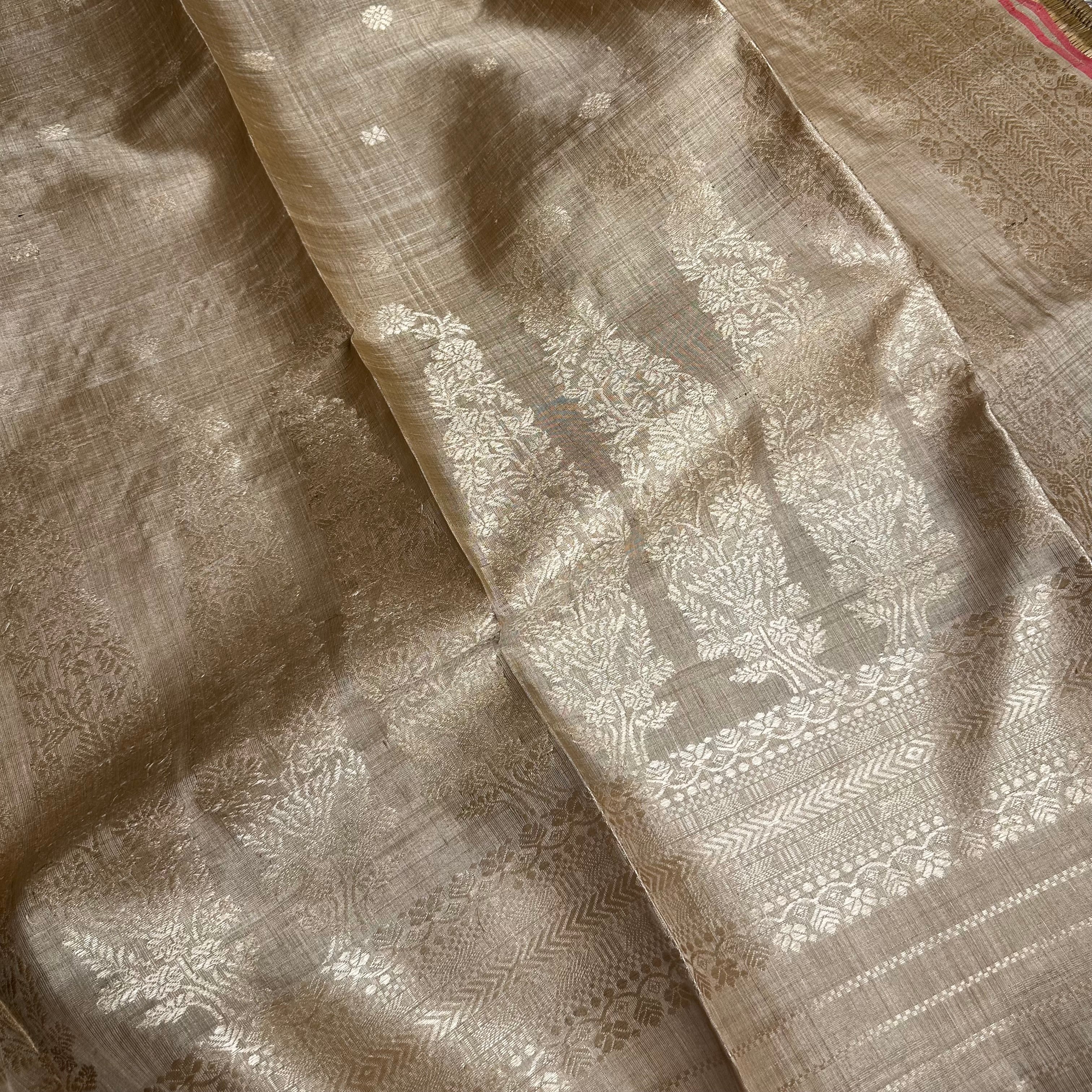 Heirloom Pure Assamese Muga Saree with Paisley in palla
