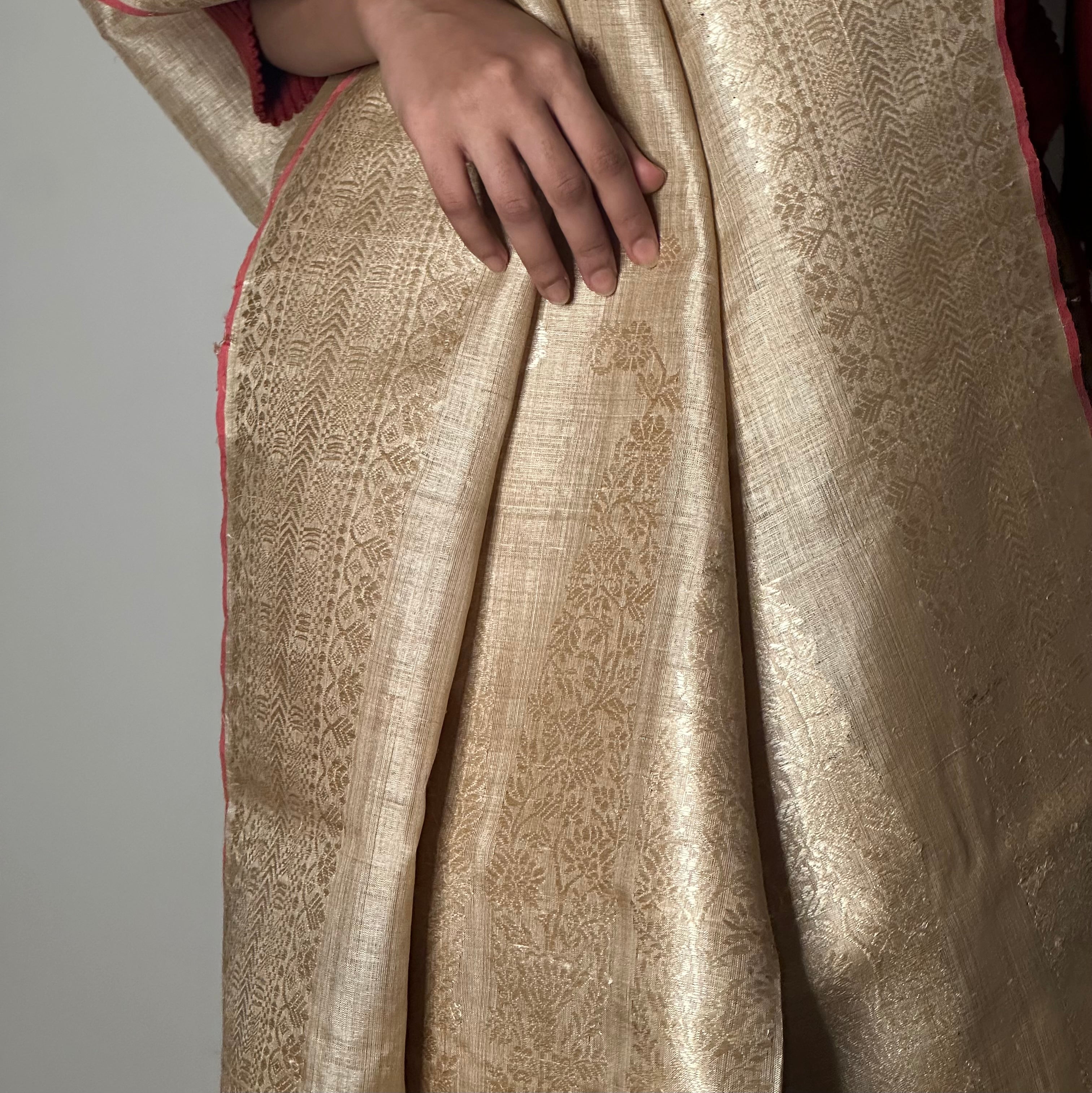 Heirloom Pure Assamese Muga Saree with Paisley in palla
