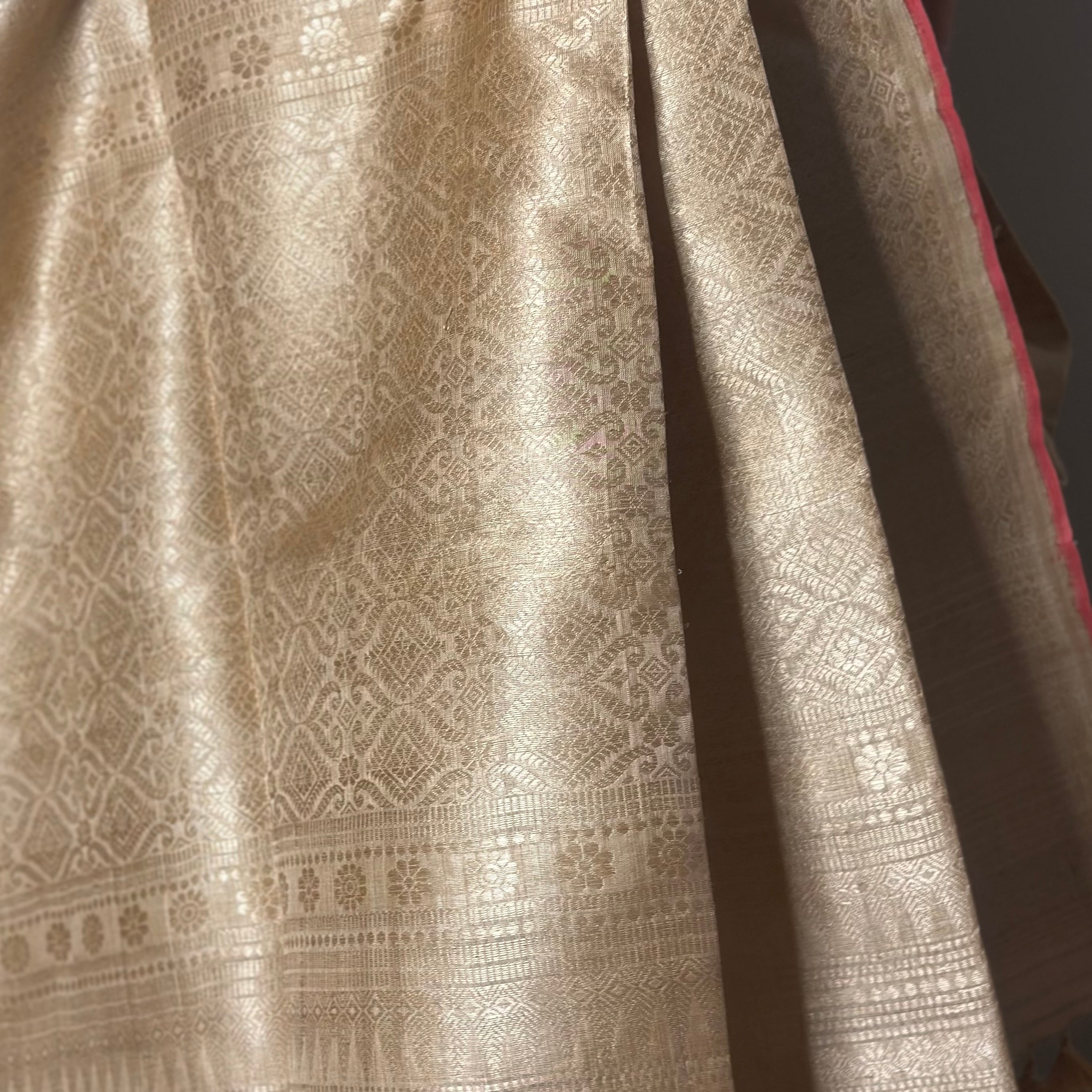 Heirloom Pure Assamese Muga Saree with Muga Extra Weft