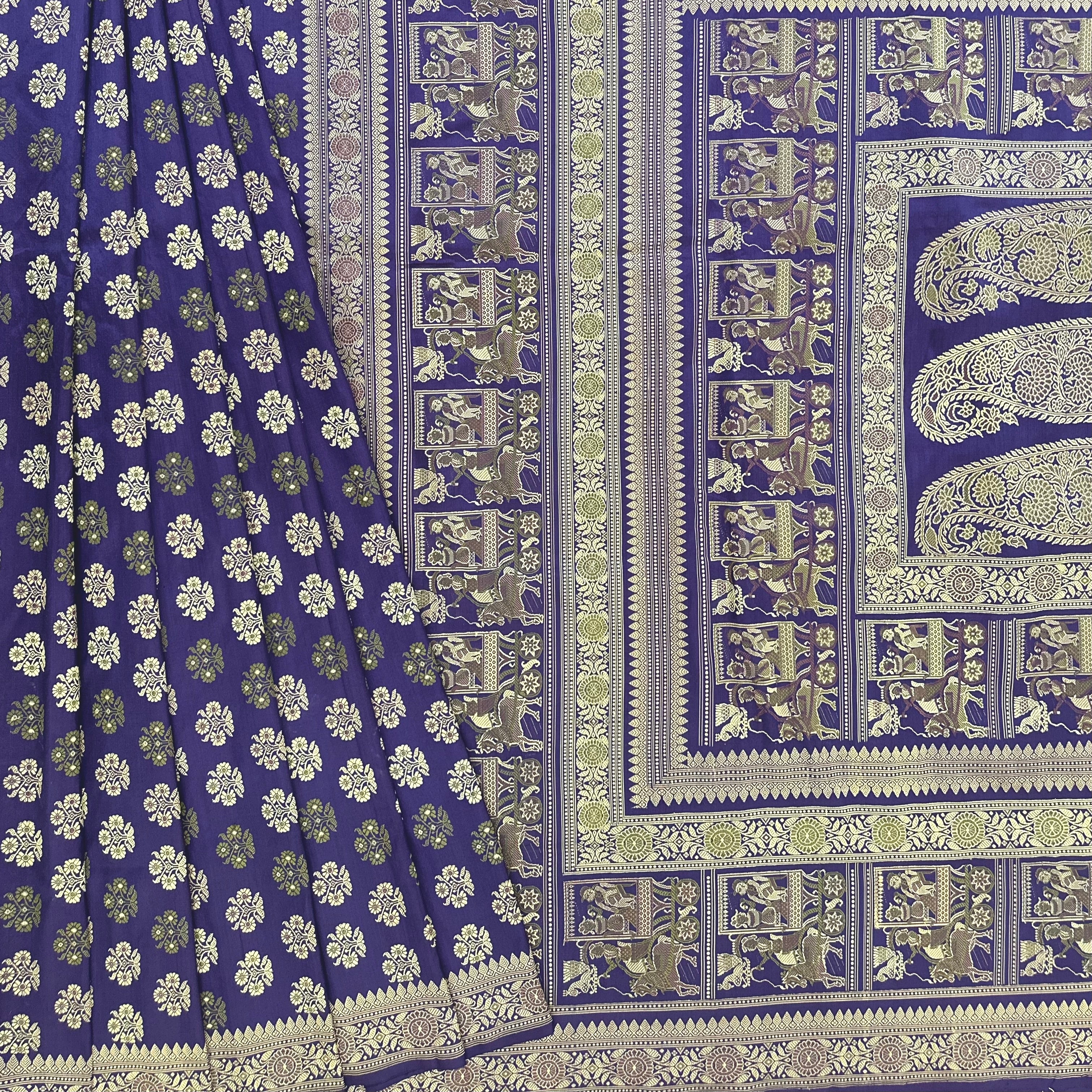 Purple Grand Palla Baluchari Saree