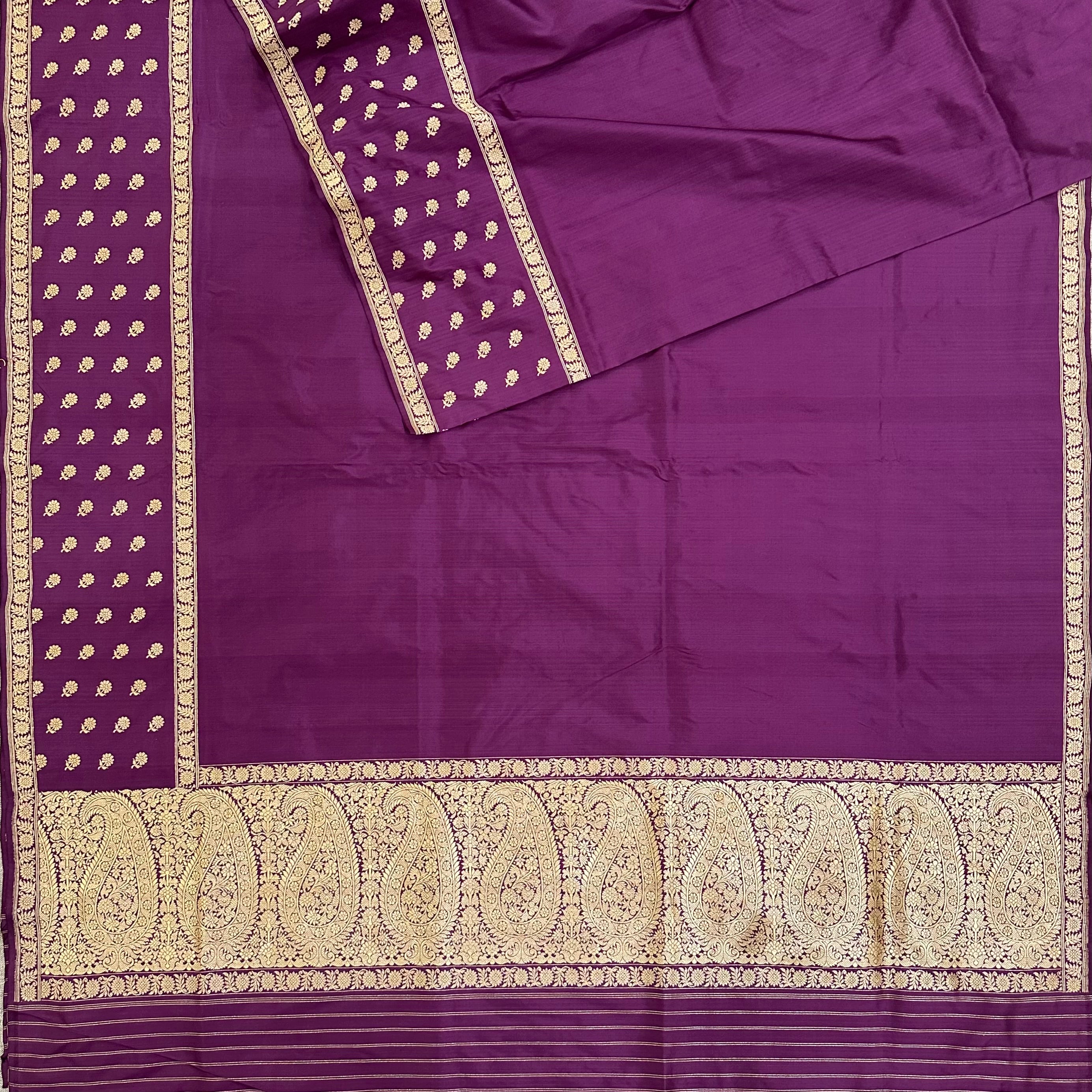 Purple Khadwa Buti Benarasi with Paisley