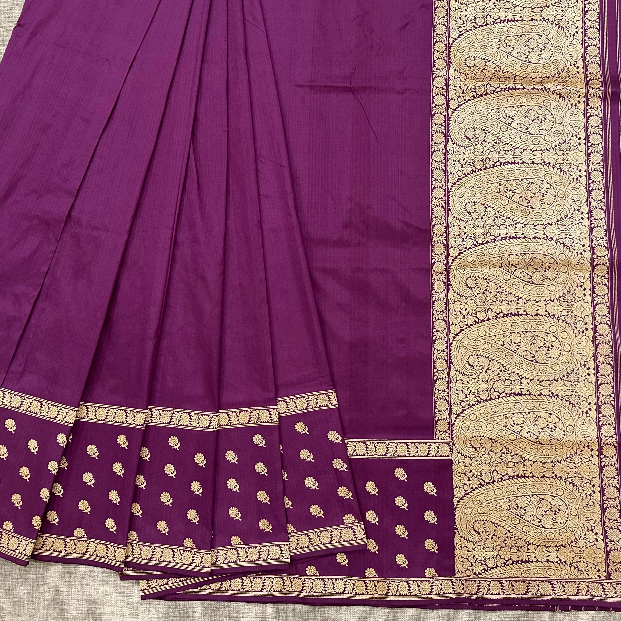 Purple Khadwa Buti Benarasi with Paisley