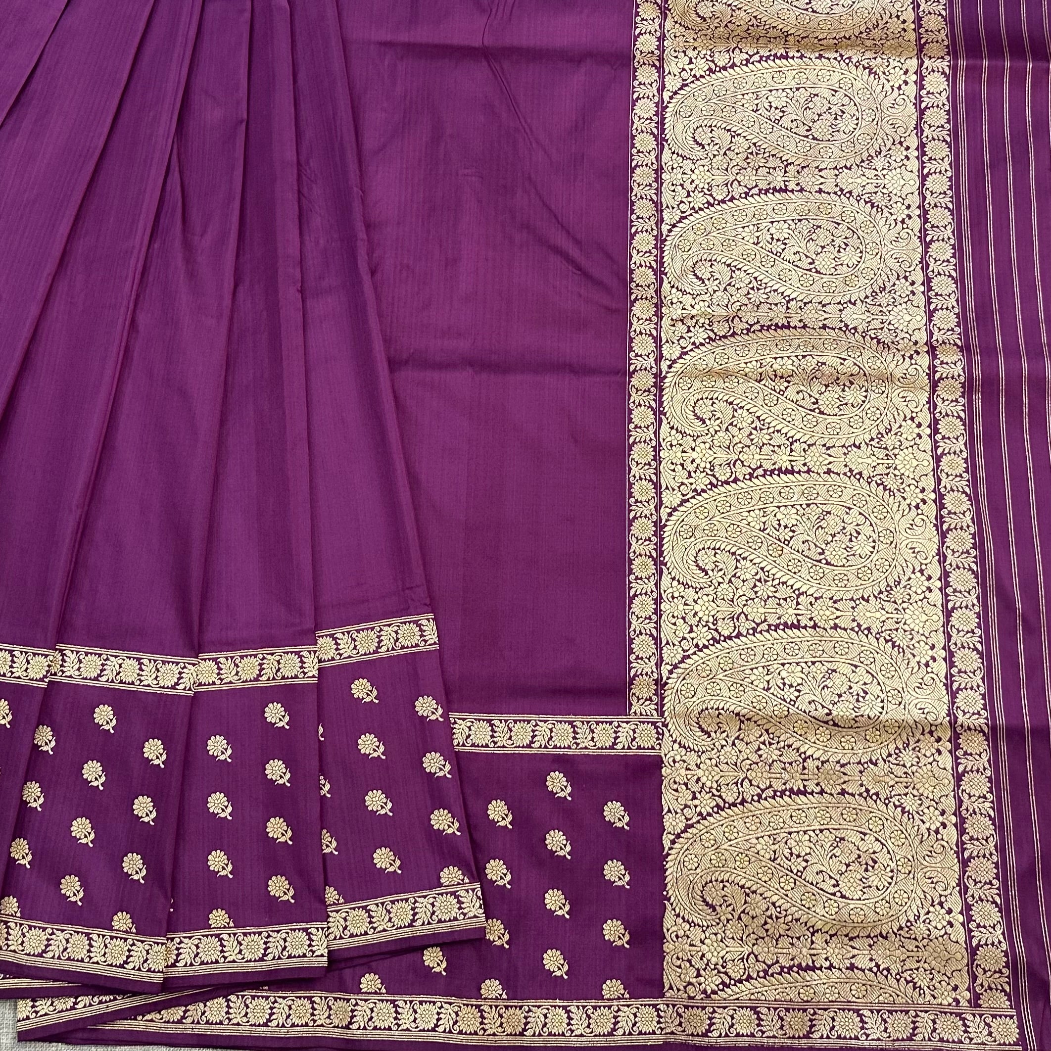 Purple Khadwa Buti Benarasi with Paisley