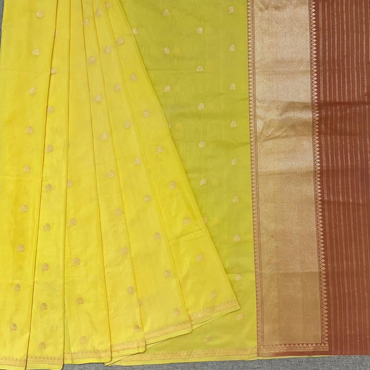 Yellow Natural Dyed Benarasi