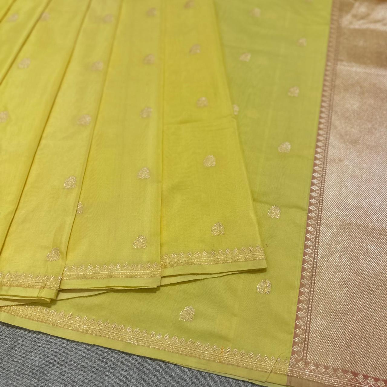 Yellow Natural Dyed Benarasi
