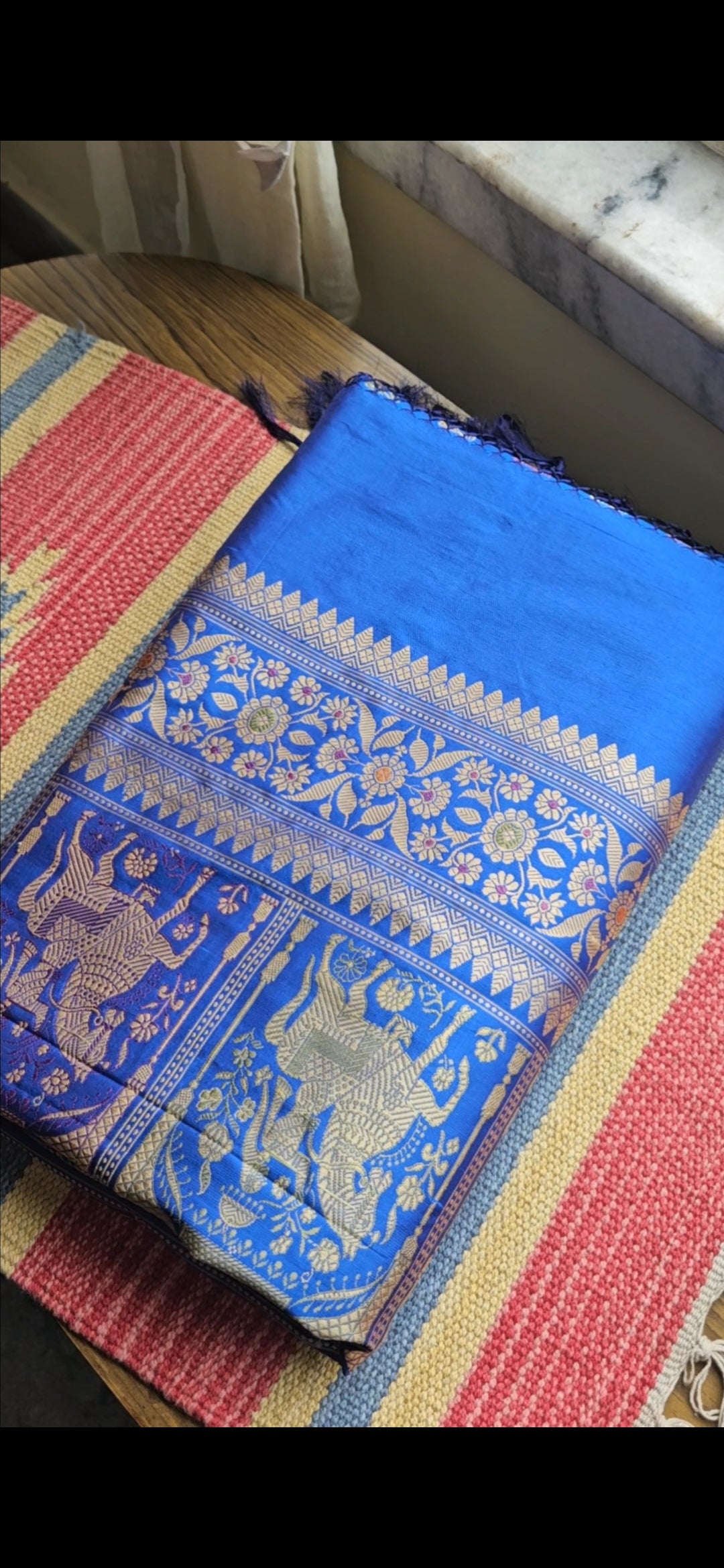 Royal Blue Colour Revival Baluchari Saree