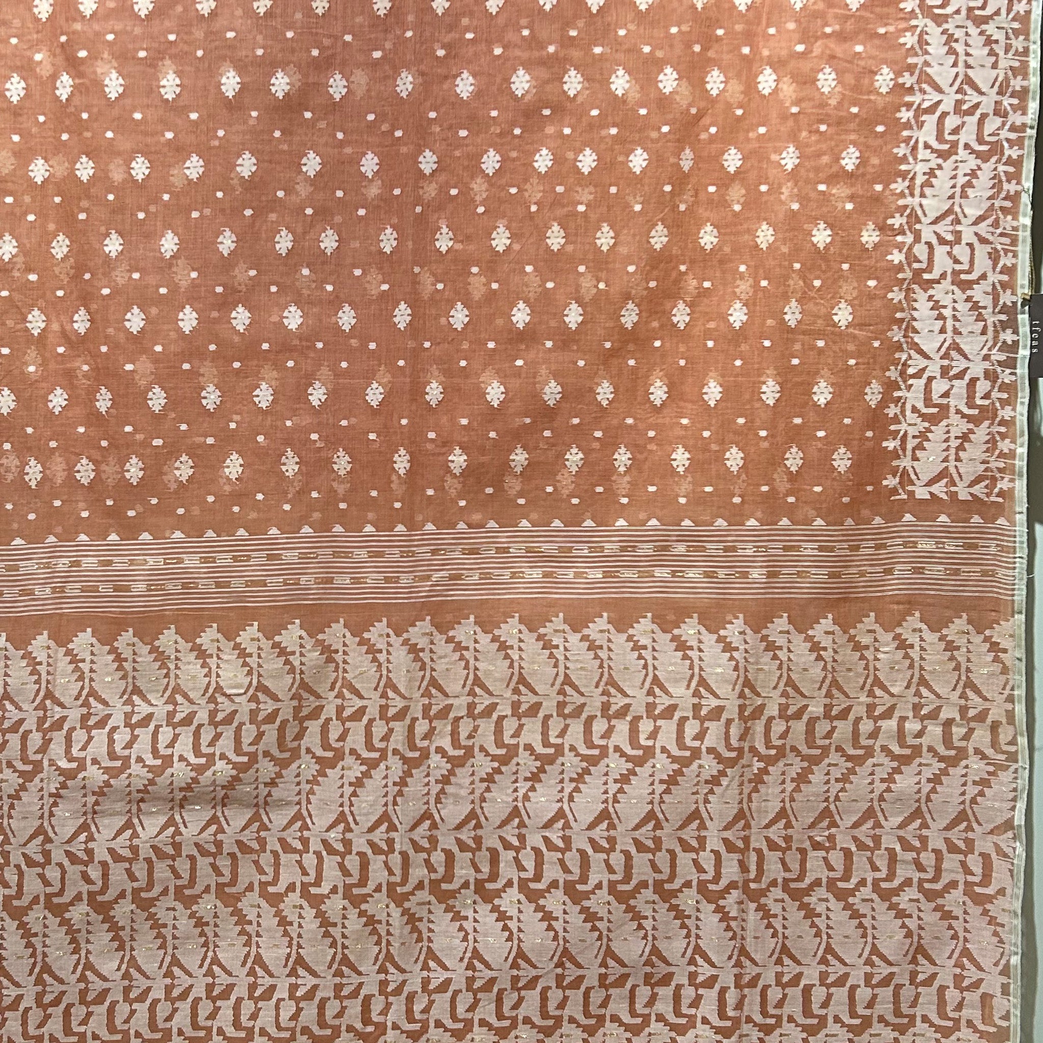 Peach Dhakai Jamdani