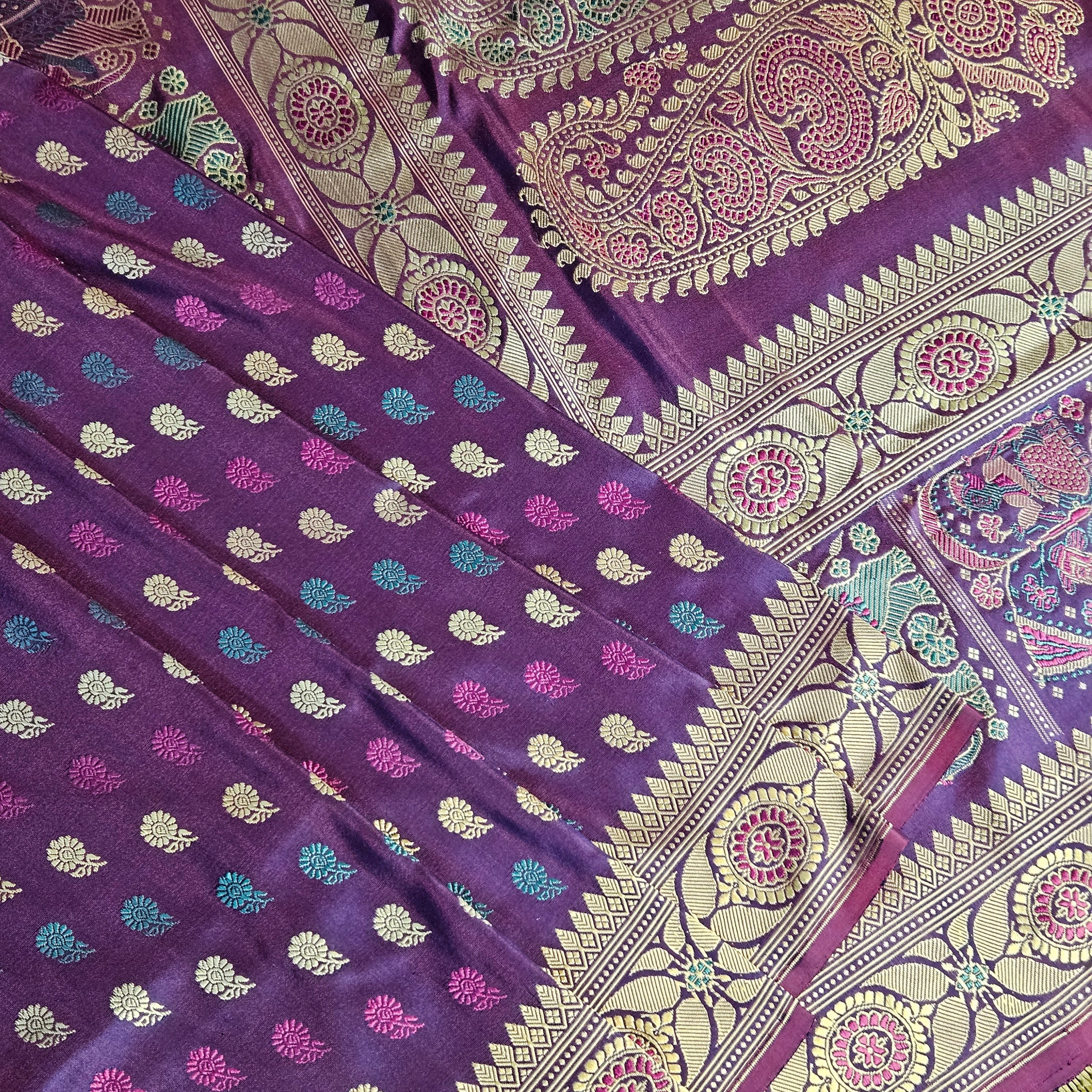 Purple Revival Baluchari Saree