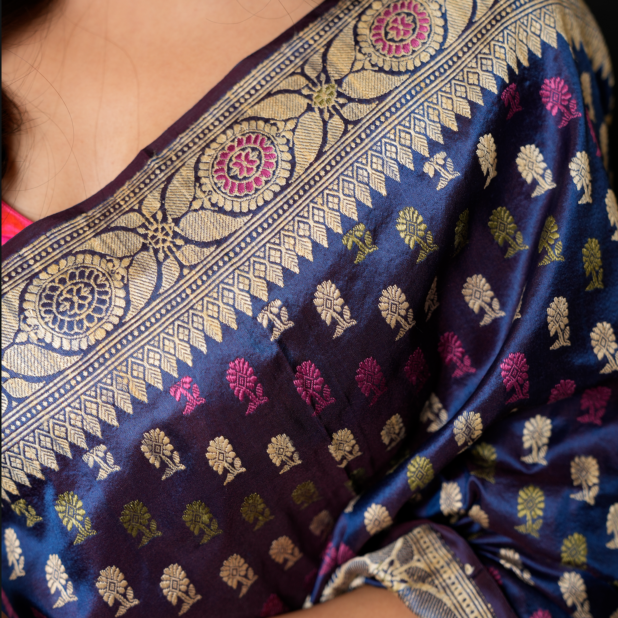 Blue Butidar Baluchari from Benaras