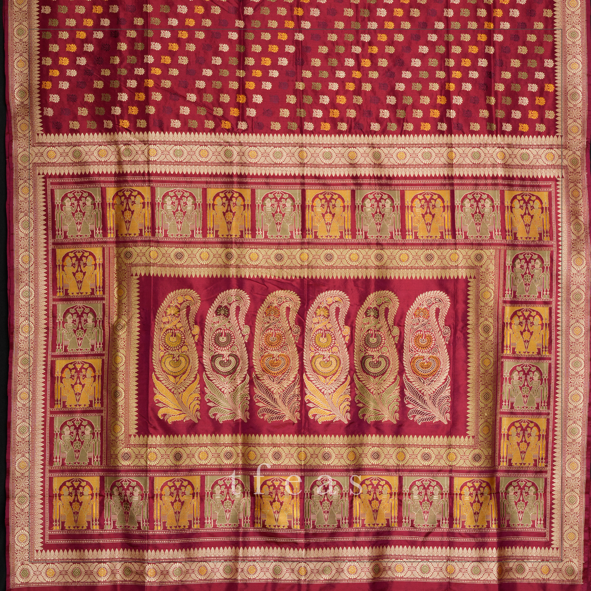 TFEAS Maroon Butidar Baluchari from Benaras