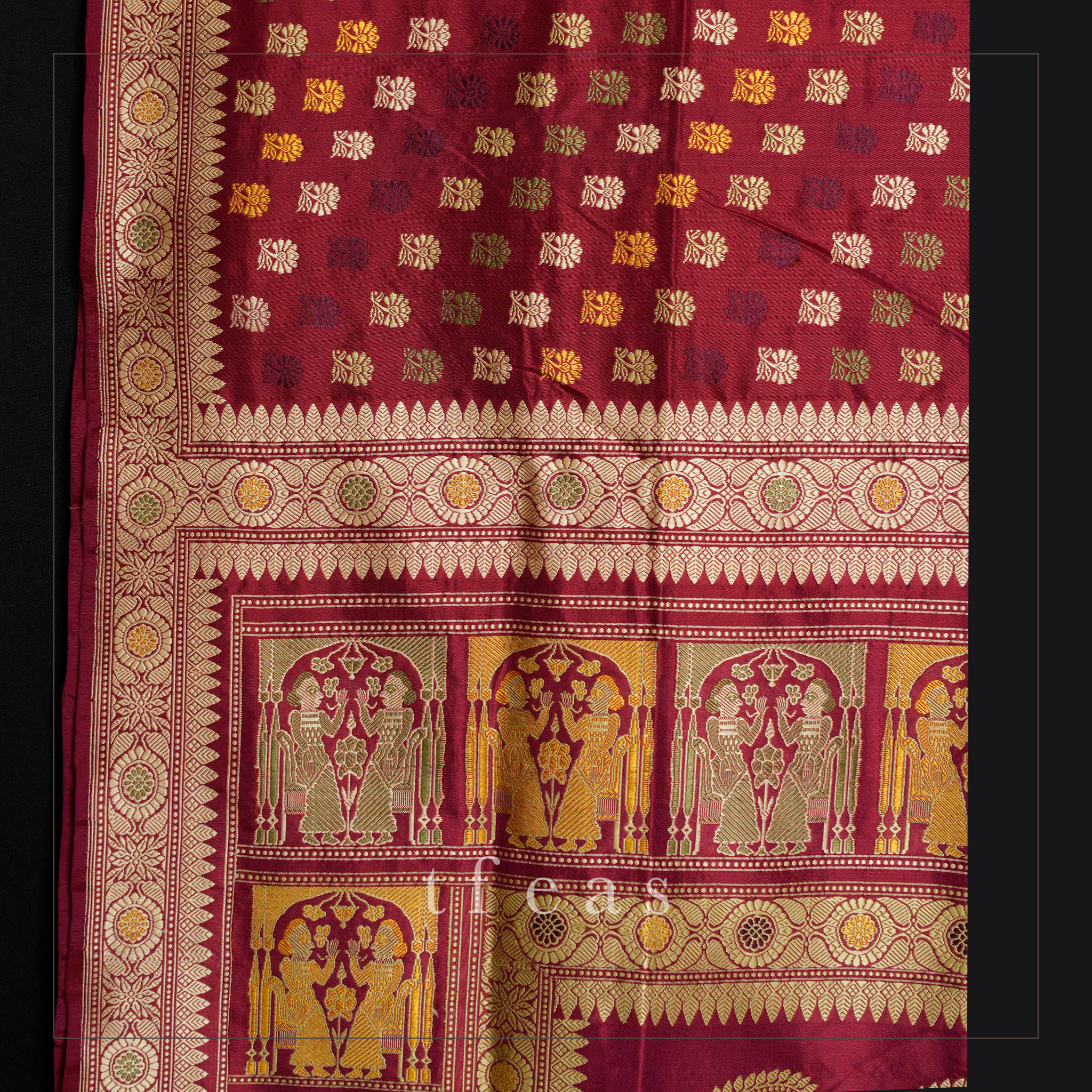 TFEAS Maroon Butidar Baluchari from Benaras