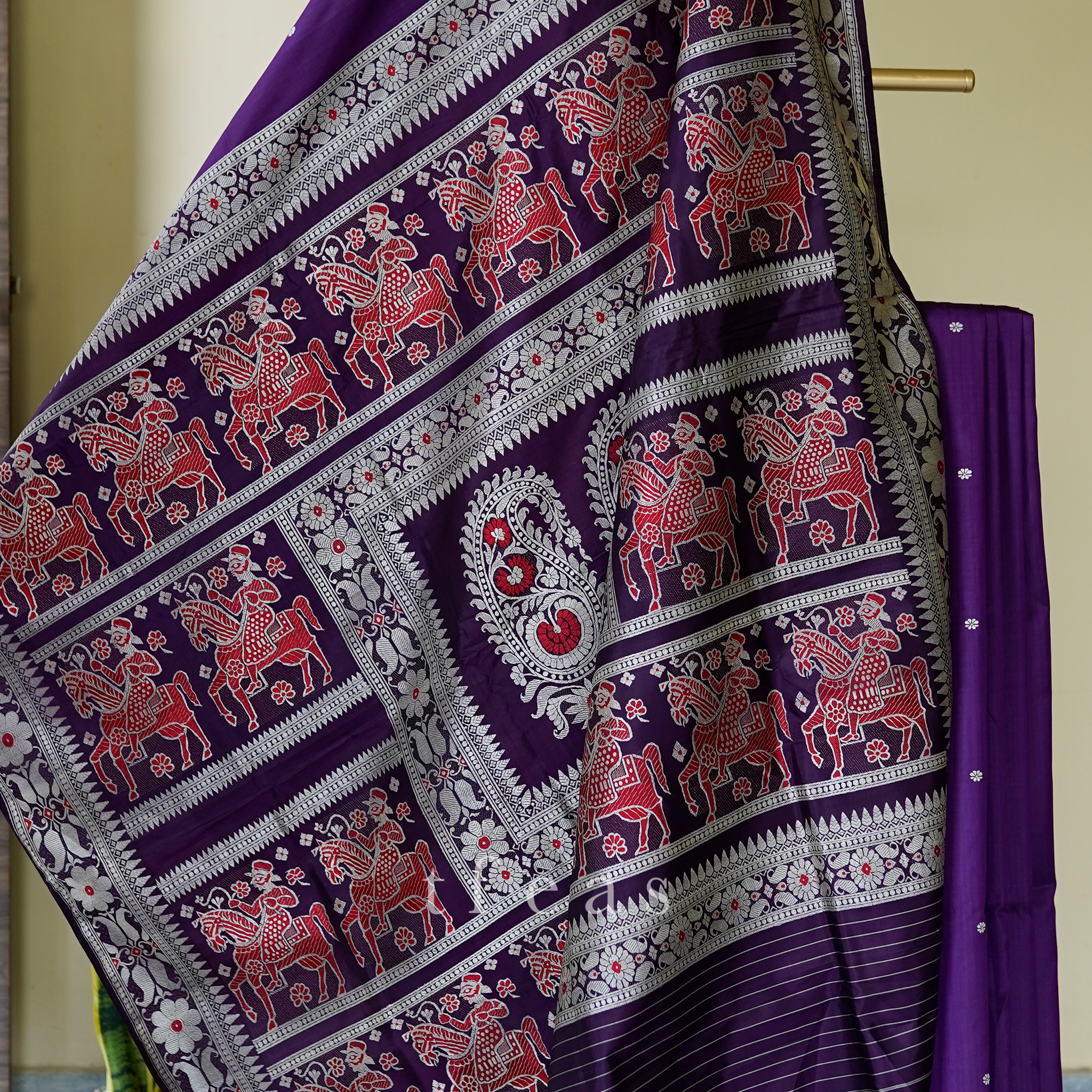 TFEAS Purple Baluchari Saree from Bengal