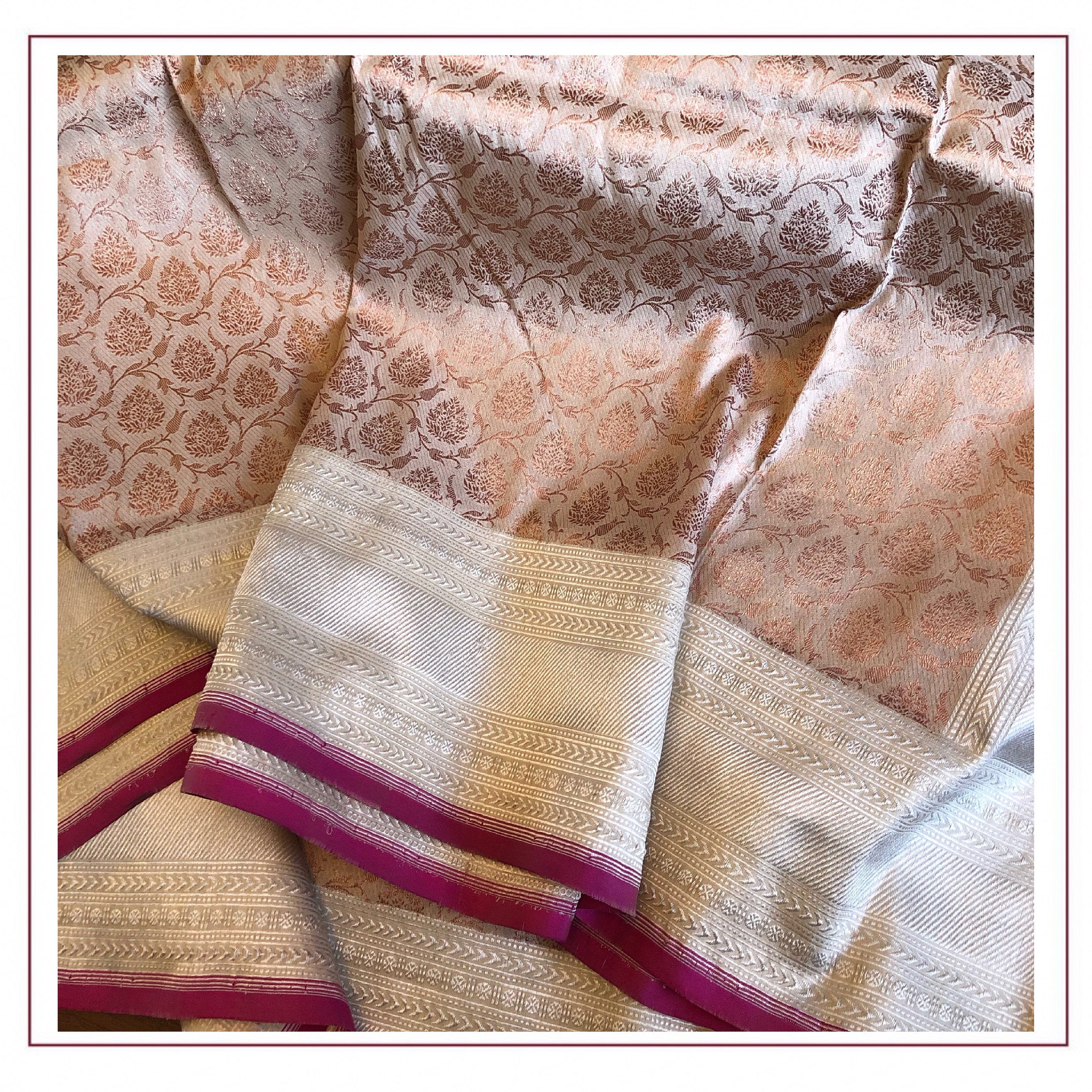 TFEAS Revival Handwoven Benarasi in Copper & Silver