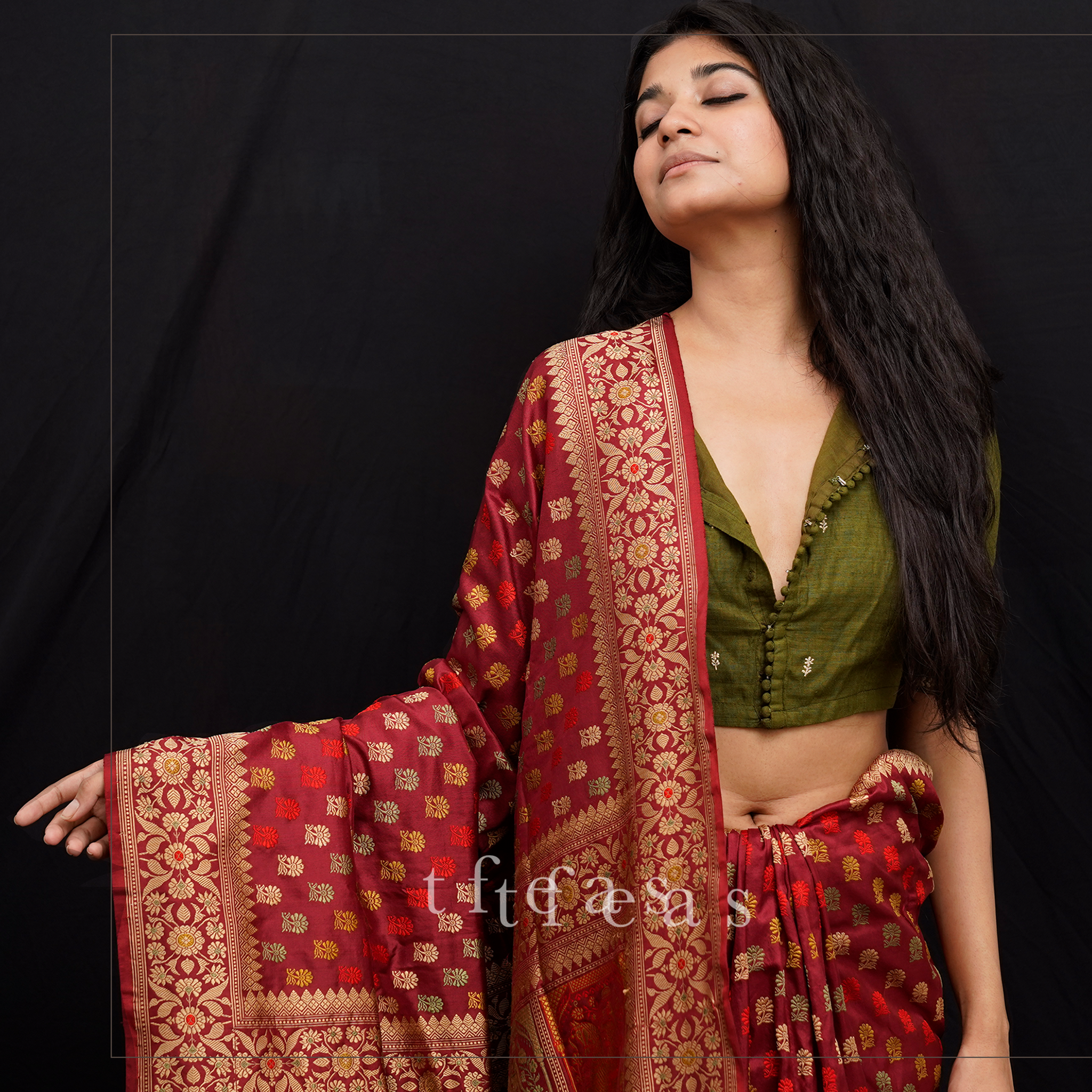 Maroon Shot Colour Revival Baluchari Saree