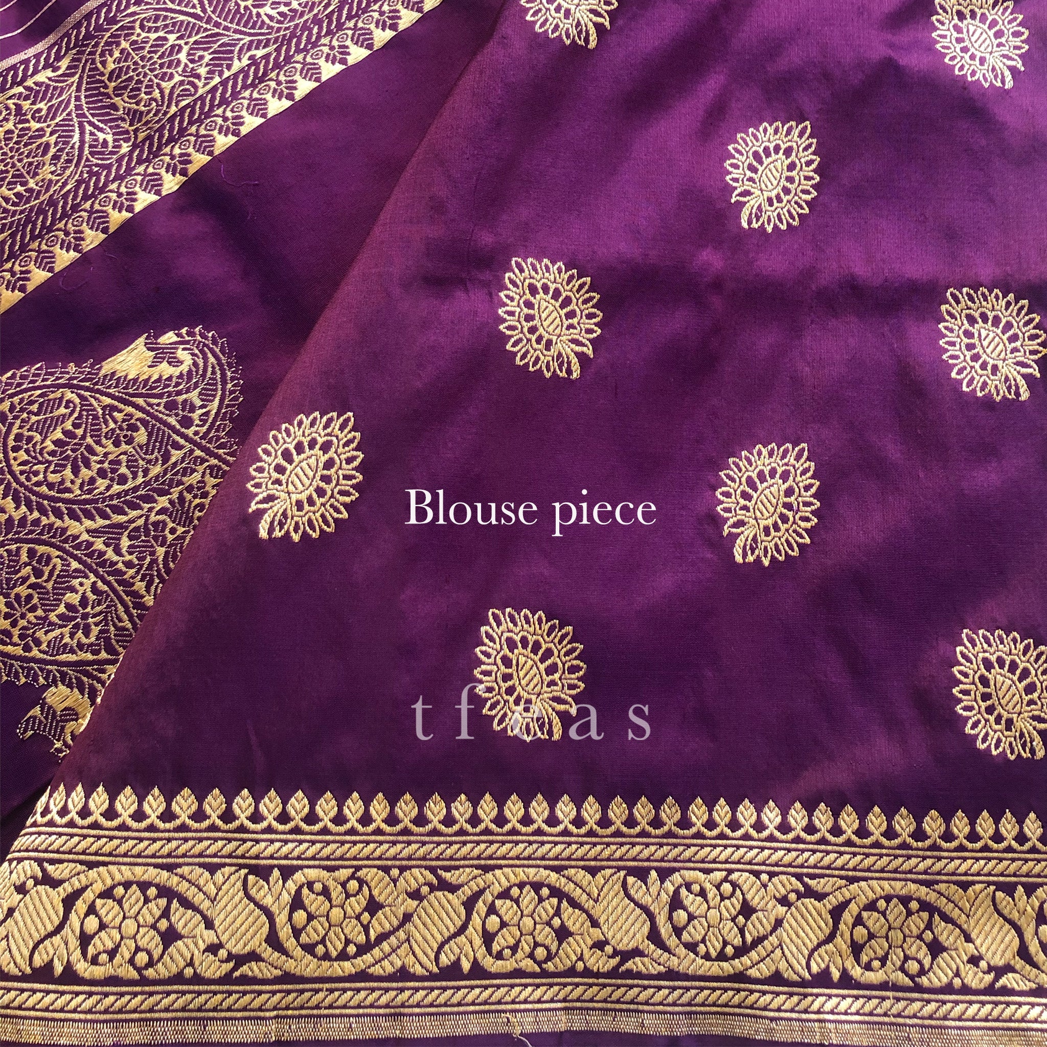 Museum Recreation of a Benarasi Saree with Koniya - Purple