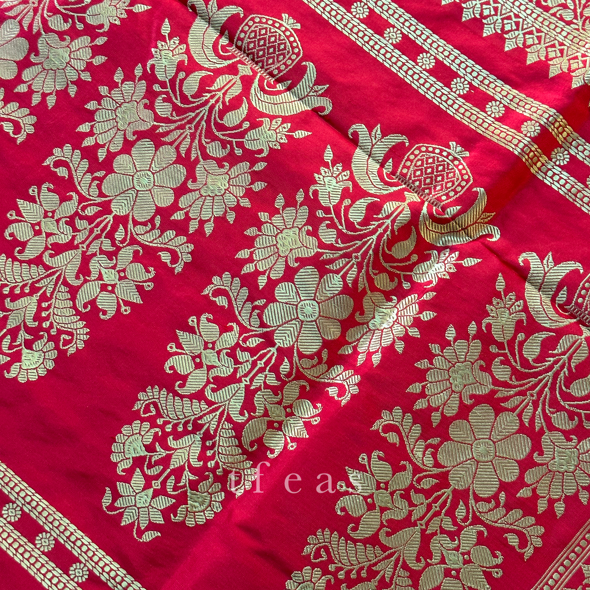 Red Revival Baluchari Saree with tree of life